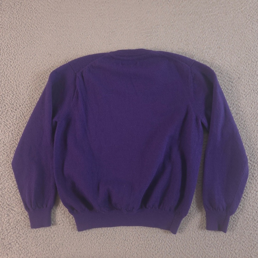Club Room Sweater Mens Small Purple 100% Merino Wool V-Neck Pullover Classic - Picture 5 of 8